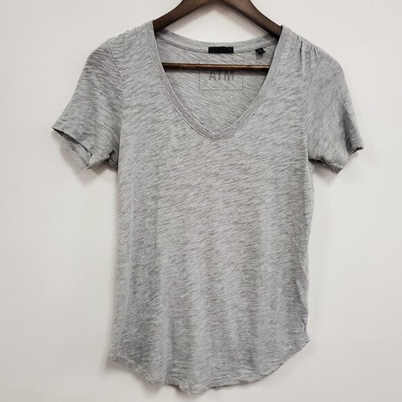 ATM Womens Short Sleeve Heathered T Shirt Size S Gray Clean Girl Normcore Staple - Picture 1 of 9